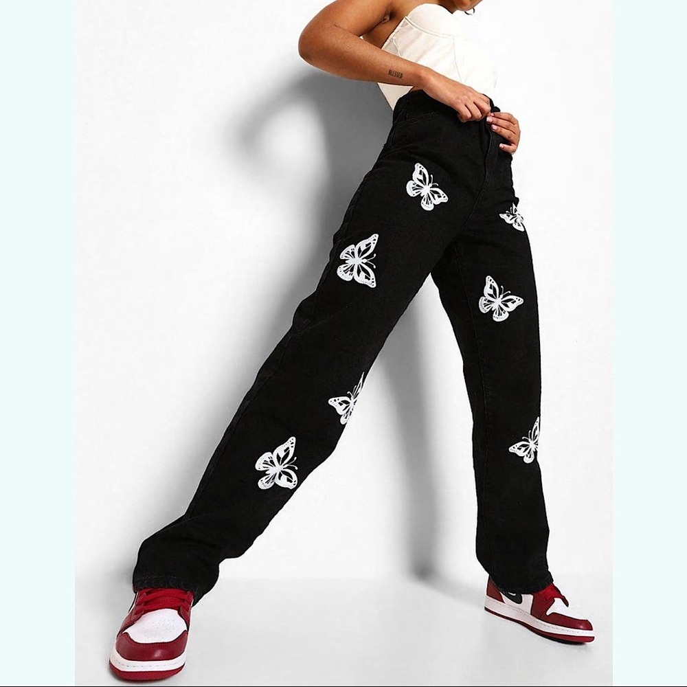 All Over Butterfly Straight Leg Jean